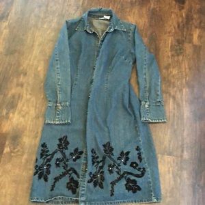 Long vintage 90’s denim jacket/dress